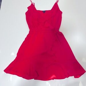 Express Red Ruffle Dress